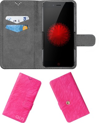 ACM Flip Cover for Nubia Z11 Mini Nx529j(Pink, Cases with Holder, Pack of: 1)