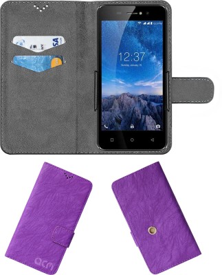 ACM Wallet Case Cover for Intex Aqua Amaze Plus(Purple, Cases with Holder, Pack of: 1)