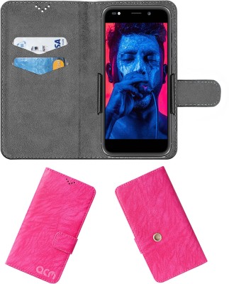 ACM Wallet Case Cover for Micromax E460(Pink, Cases with Holder, Pack of: 1)