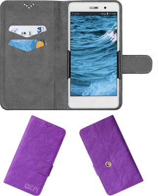 ACM Wallet Case Cover for Reliance Jio LYF Water 6(Purple, Cases with Holder, Pack of: 1)