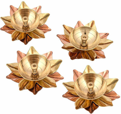 SH RETAIL Brass (Pack of 4) Table Diya(Height: 6.5 cm)