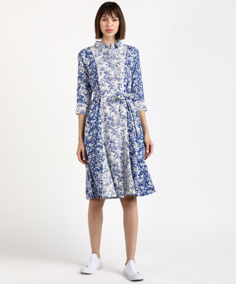 AND Women Shirt White, Blue Dress