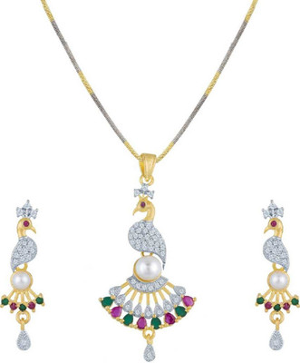 N P FASHION Brass Gold-plated Gold, Silver Jewellery Set(Pack of 1)