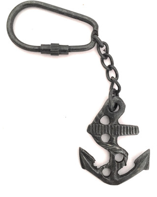 Shoptreed Nautical Brass Anchor Rope black finish Key Chain