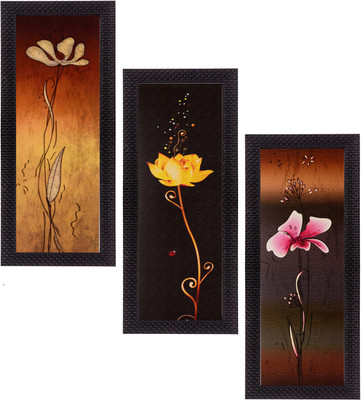 eCraftIndia Set of 3 Decorative Canvas 16 inch x 7 inch Painting(With Frame, Pack of 3)