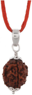 Aurra Stores Natural Two Face /2 Mukhi Rudraksha Pendant With JGL Lab Certified Wood