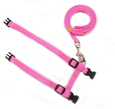 ADIOS Nylon Harness Strap Collar with Leash Set Small Pet Walking Cat Harness & Leash(Medium, MULTI COLOR)