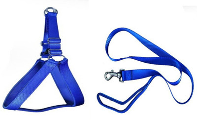 ADIOS Heavy Quality 1.5 INCH Blue Color Dog Harness & Leash(Extra Large, Blue)