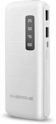 Ambrane 10000 mAh Power Bank (P-1144, P-1144 White) (White, Lithium-ion)