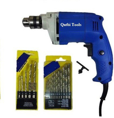 Qutbi tools Combo of Powerful 650W drill machine with 5pc Masonry and 13pc HSS drill set Pistol Grip Drill Combo of Powerful 650W drill machine with 5pc Masonry and 13pc HSS drill set Pistol Grip Drill Pistol Grip Drill(13 mm Chuck Size) Qutbi tools Combo of Powerful 650W drill machine with 5pc Masonry and 13pc HSS drill set Pistol Grip Drill Combo of Powerful 650W drill machine with 5pc Masonry and 13pc HSS drill set Pistol Grip Drill Pistol Grip Drill(13 mm Chuck Size)