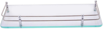 IRA Bathroom Glass Shelf/Wall Shelf Steel Wall Shelf(Number of Shelves - 1, Clear)