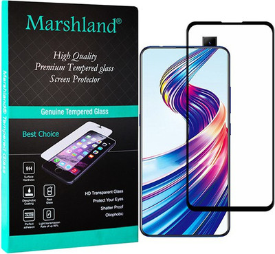 MARSHLAND Edge To Edge Tempered Glass for nti Scratch Bubble Free 9H tempered, D Plus Full Glue Screen Protector, Vivo v15 pro(Pack of 1)
