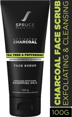 SPRUCE SHAVE CLUB Charcoal Face Scrub For Exfoliation & Dead Skin Removal Scrub(100 g)