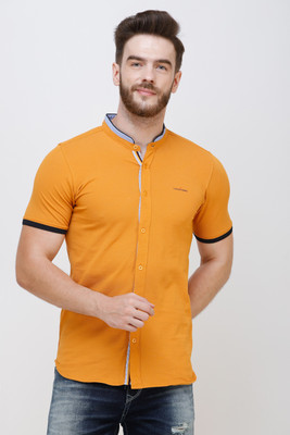 Colvyn Harris Men Solid Casual Orange Shirt