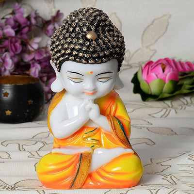 Craft Junction Handcrafted Little Baby Monk Decorative Showpiece - 20 cm(Polyresin, Multicolor)