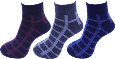 RC. ROYAL CLASS Men Checkered Mid-Calf/Crew(Pack of 3)