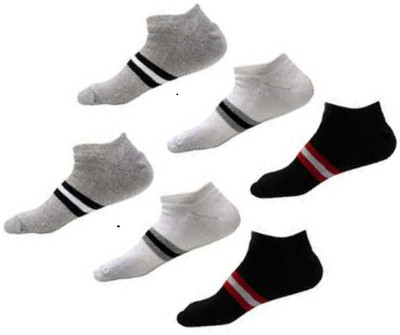 RAJAVI Men & Women Striped Mid-Calf/Crew(Pack of 6)