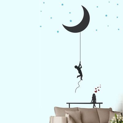 Aquire 100 cm Catch the Moon and Stars 57122 Self Adhesive Sticker(Pack of 1)