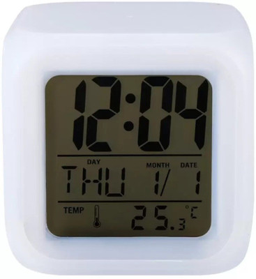 Bazaar Gali Digital White Clock