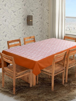 Dekor World Printed 8 Seater Table Cover(Orange, Cotton)