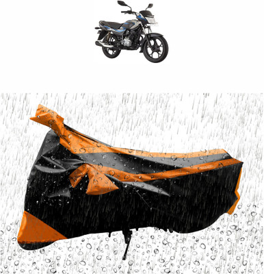 Flipkart SmartBuy Waterproof Two Wheeler Cover for Bajaj(Platina 100 DTS-i, Black, Orange)