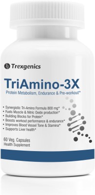 Trexgenics TRIAMINO-3X Advanced L Arginine L Lysine L Ornithine Nitric Oxide Pre-workout(60 No)