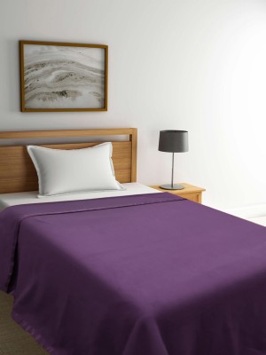 Raymond Home Solid Single Fleece Blanket for  AC Room(Polyester, Purple)