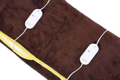AkiN Self Design Double Electric Blanket for  Heavy Winter(Polyester, Brown)