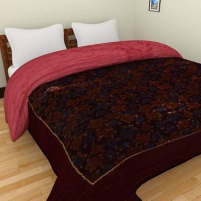 V.R.ENTERPRISES Printed Double Quilt for  Heavy Winter(Cotton, Maroon)