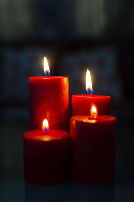 Flipkart SmartBuy Strawberry Scented Pillar Candle Set of 4 Candle(Red, Pack of 4)