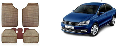 Autofetch Rubber Standard Mat For  Volkswagen Vento(Beige)