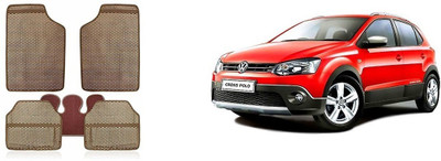 Autofetch Rubber Standard Mat For  Volkswagen Polo Cross(Beige)