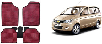 Autofetch Rubber Standard Mat For  Chevrolet Enjoy(Red)