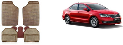Autofetch Rubber Standard Mat For  Skoda Rapid(Beige)