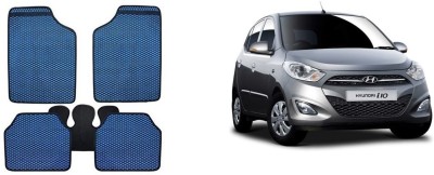 Autofetch Rubber Standard Mat For  Hyundai i10 Active(Blue)