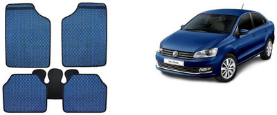 Autofetch Rubber Standard Mat For  Volkswagen Vento(Blue)