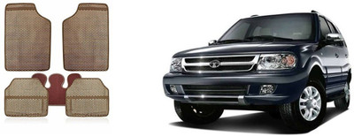 Autofetch Rubber Standard Mat For  Tata Safari(Beige)