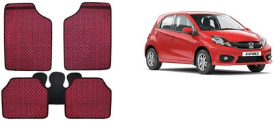 Autofetch Rubber Standard Mat For  Honda Brio(Red)