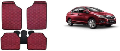 Autofetch Rubber Standard Mat For  Honda City(Red)