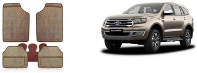 Autofetch Rubber Standard Mat For  Ford Endeavour(Beige)