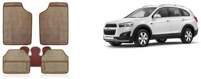 Autofetch Rubber Standard Mat For  Chevrolet Captiva(Beige)
