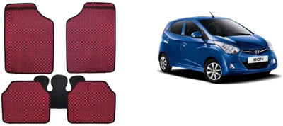 Autofetch Rubber Standard Mat For  Hyundai i10(Red)