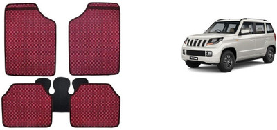 Autofetch Rubber Standard Mat For  Hyundai i10 Active(Red)
