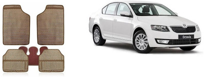 Autofetch Rubber Standard Mat For  Skoda Octavia(Beige)