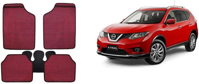 Autofetch Rubber Standard Mat For  Nissan Universal For Car(Red)