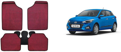 Autofetch Rubber Standard Mat For  Hyundai Elite i20(Red)