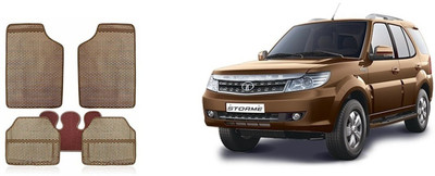 Autofetch Rubber Standard Mat For  Tata Safari Storme(Beige)