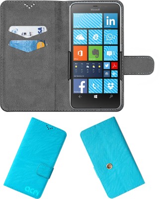 ACM Flip Cover for Microsoft Lumia 640 Lte(Blue, Cases with Holder, Pack of: 1)