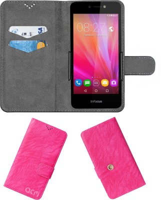 ACM Flip Cover for Infocus Bingo 10 M415(Pink, Cases with Holder, Pack of: 1)