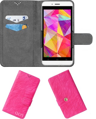 ACM Flip Cover for Intex Aqua Q7 Pro(Pink, Cases with Holder, Pack of: 1)